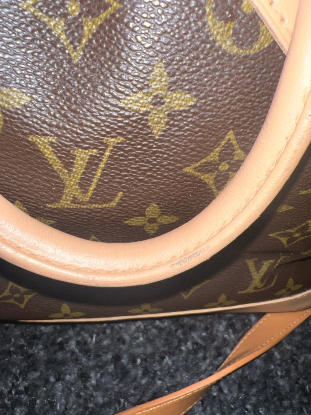 Vintage Louis Vuitton Brown Monogram Alma Satchel with Painted Tan Leather Trim - Picture 10 of 10